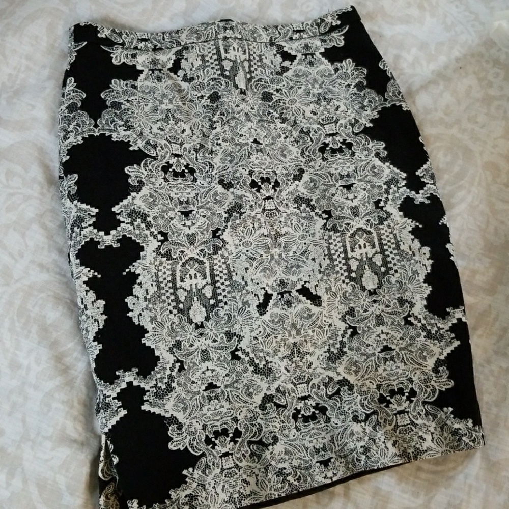 Print Skirt Black & White H&M